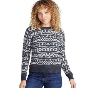 Marine Layer Jill Fair Isle Crewneck Sweater Alpaca Wool Blend Size XS